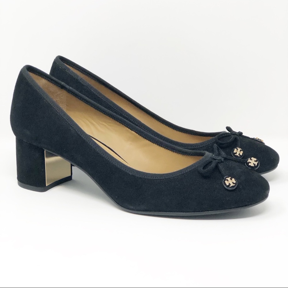Tory Burch Laila Black Suede Pump Size 8